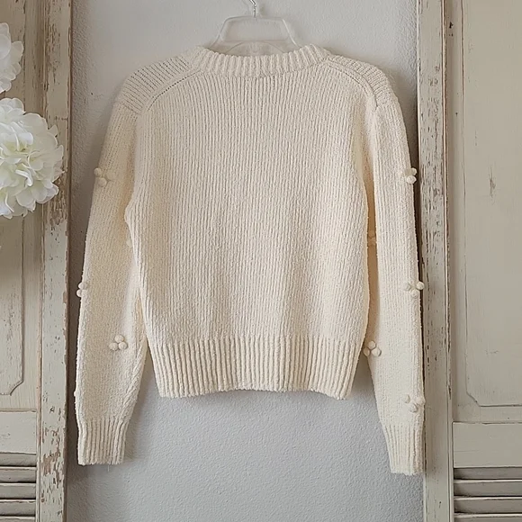 Madewell NWT, dotted bobble pullover beige sweater women's size XS - Picture 8 of 11